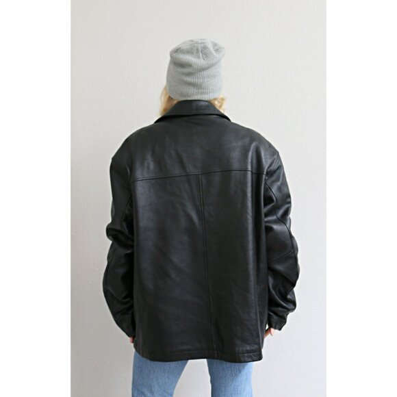 2000s Y2K Andrew Marc New York Buttery Soft Leather Jacket // Men's Large - Picture 8 of 10
